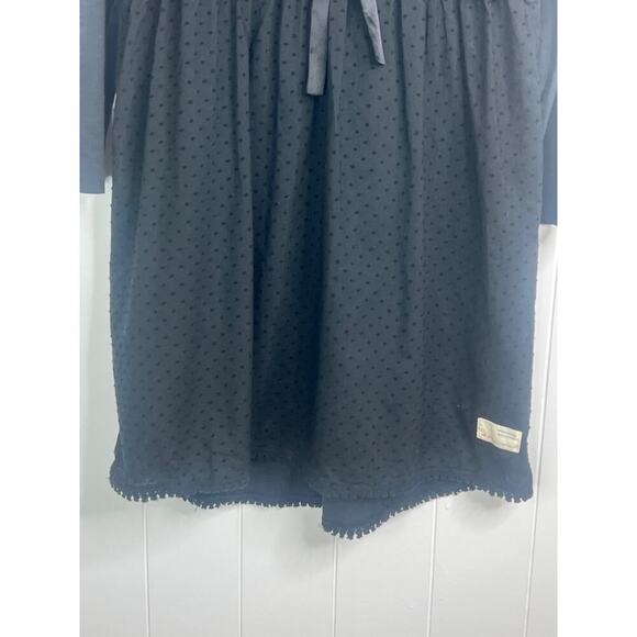 Odd Molly Black Swiss Dot V Neck Long Sleeve Mini Dress Size M - Picture 3 of 8